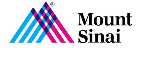 mountsinai-og-logo-e1558551099884 A logo featuring Mount Sinai's name on the right in black text, with a stylized triangular design on the left. The design consists of overlapping blue and pink lines, forming an abstract mountain shape.