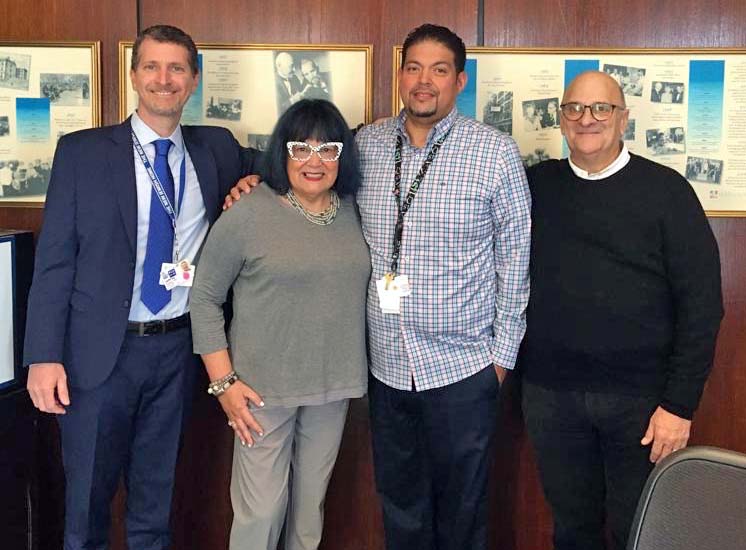 From left: Dr. Jeffrey Farber, President & CEO of The New Jewish Home; Karen Flam, Vice-Chair of AJAS Board Of Directors; Freddy Valentin, Associate Systems Administrator at The New Jewish Home and Don Shulman, President & CEO of AJAS.  