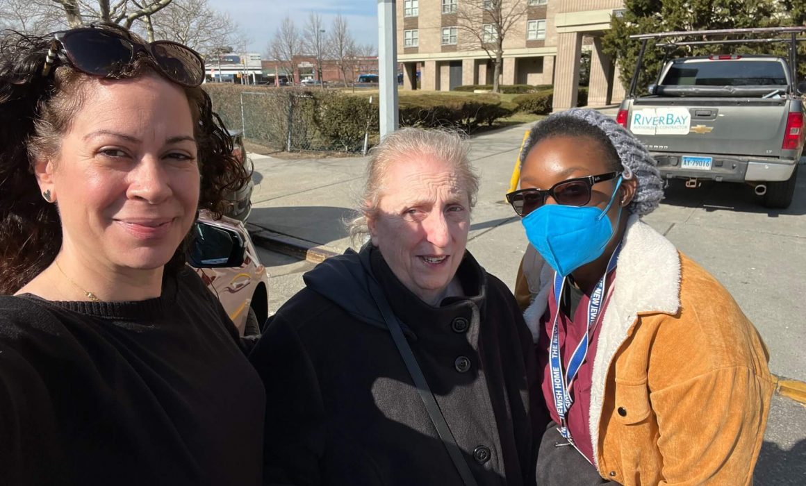 From left: family friend Elizabeth Castro, client Rita Tilner and home health aide Elani Clark